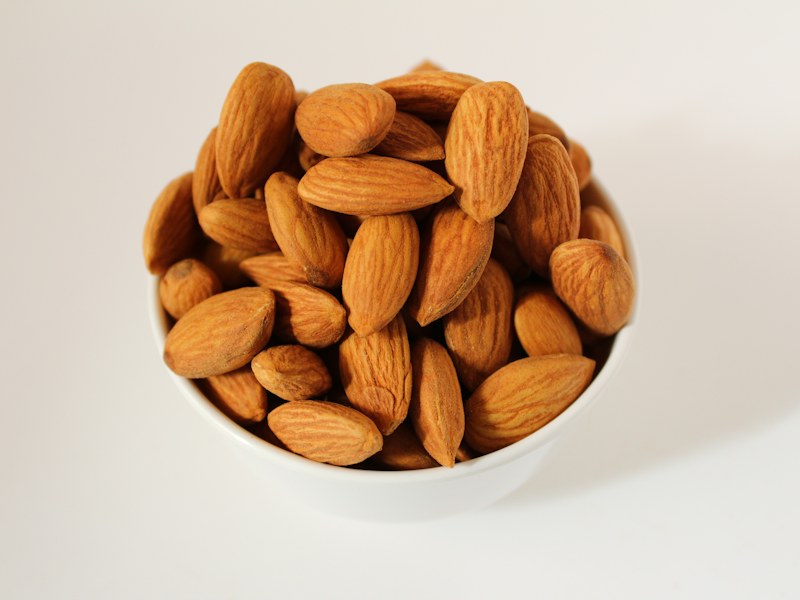 Bowl of almonds rich in calcium and magnesium