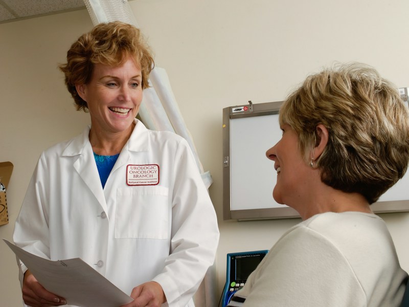 Doctor talking with a patient about bone health
